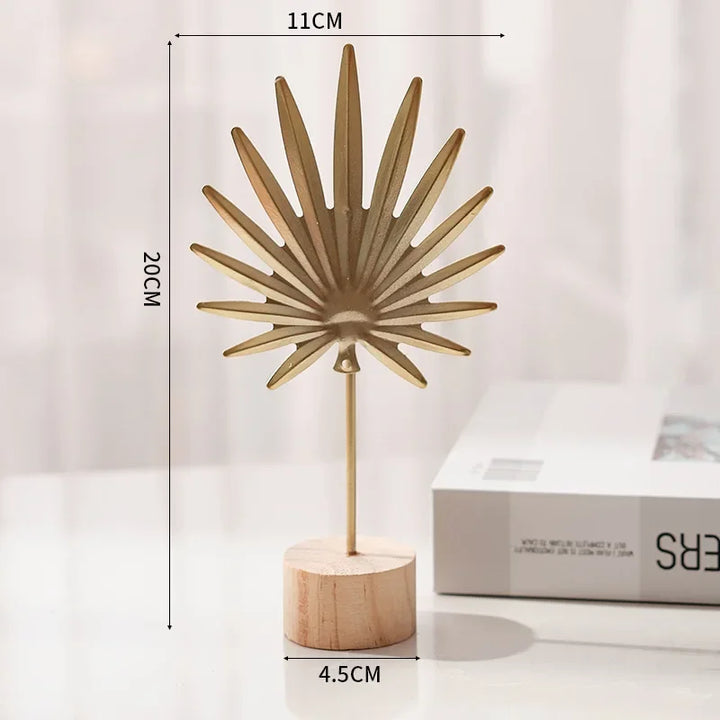 Golden Ginkgo Leaf Feather Metal Model