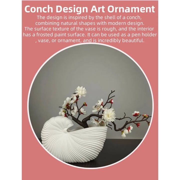 Shell Grace Ceramic Vase