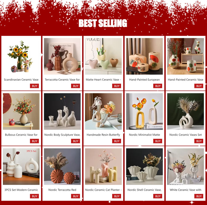 Shell Grace Ceramic Vase