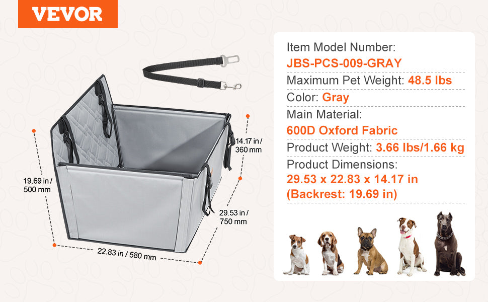 VEVOR Pet Travel Bed