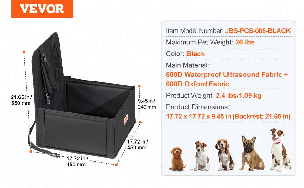 VEVOR Pet Travel Bed
