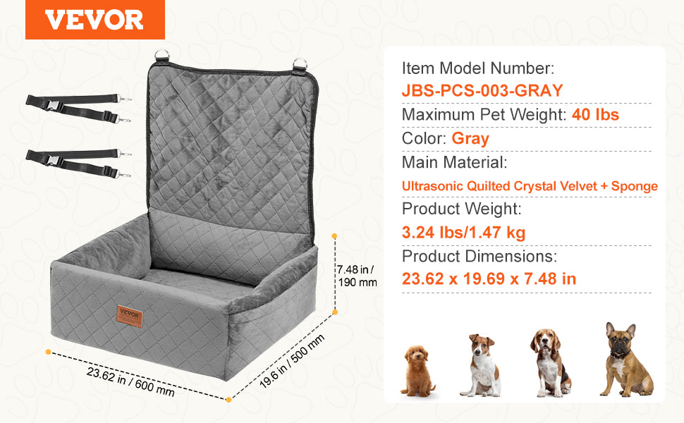 VEVOR Pet Travel Bed